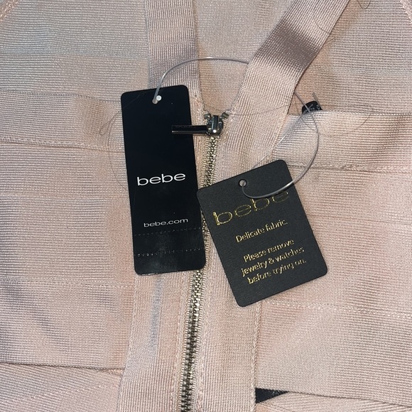 Bebe- Reena Solid Crop Bandage Top - Light Pink (Size Small) - Picture 3 of 5